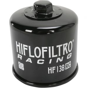 Hiflofiltro Oil Filter Spin-on Racing with Nut Paper Glossy Black (HF138RC)