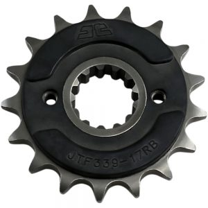 JT Sprockets Front Rubber Cushioned Sprocket 17 Teeth 50 Pitch Natural SCM420 Chromoly Steel Alloy (JTF339.17RB)